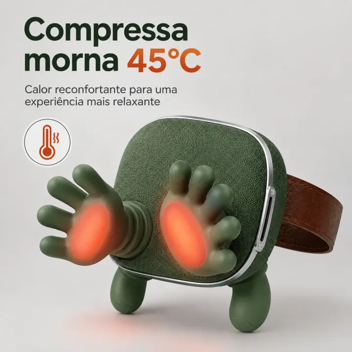 Palmas de silicone aquecidas em compressa morna de 45 graus